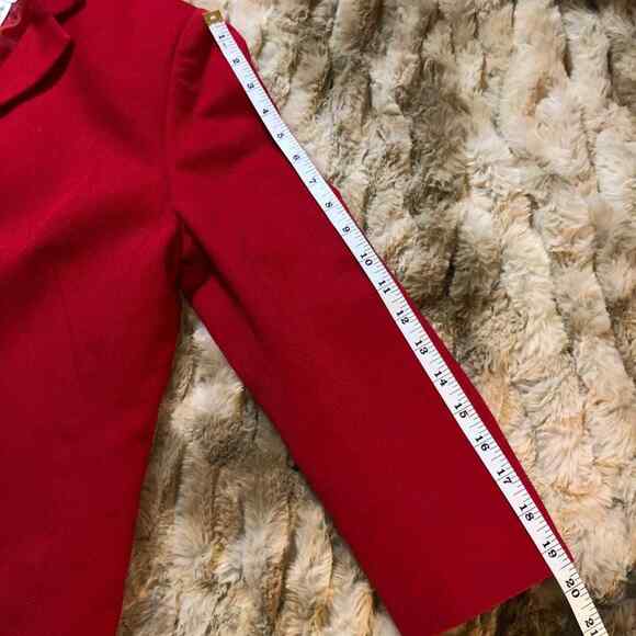 Pendleton Size 8 Blazer Jacket Red Textured Cotton Weave Career Work Preppy Fall - Picture 13 of 16